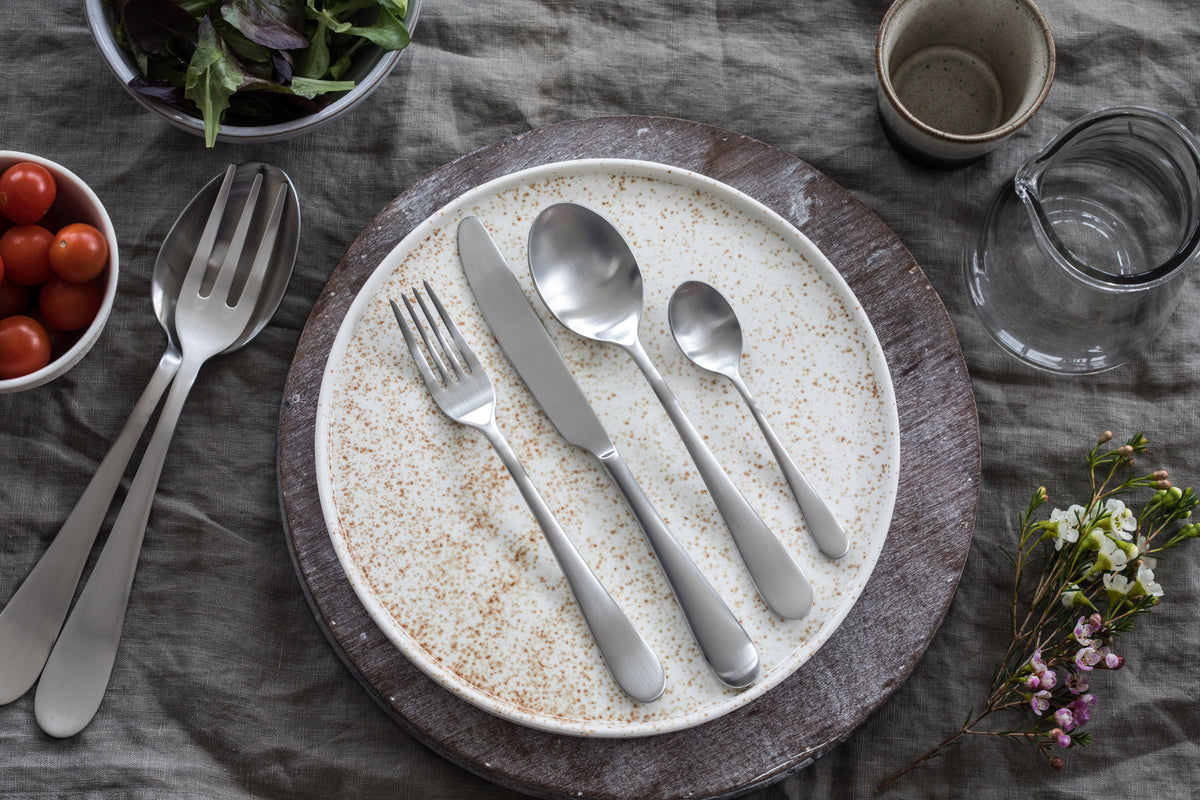Mepra Natura Contemporary Ice Flatware Set 5-Piece 18/10 Stainless Steel 104222005