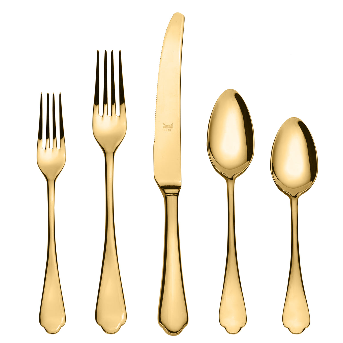 Mepra Dolce Vita Mirror Oro Gold Flatware Set 5-Piece 18/10 Stainless Steel 106422005O