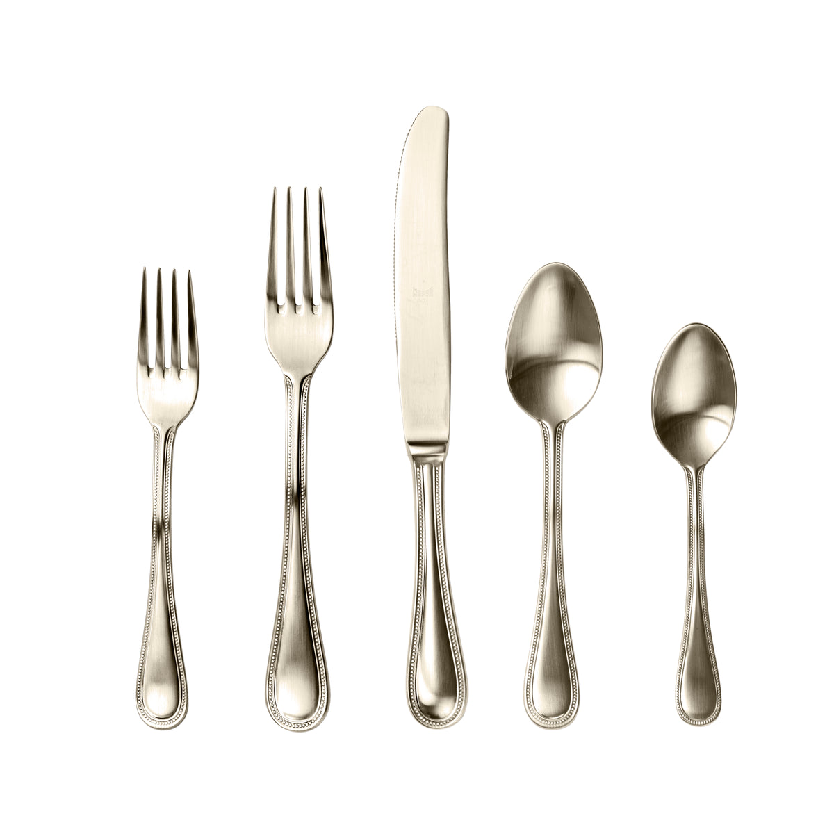 Mepra Italian Perla Ice Champagne Flatware Set-5-piece 18/10 Stainless Steel 107622005IC