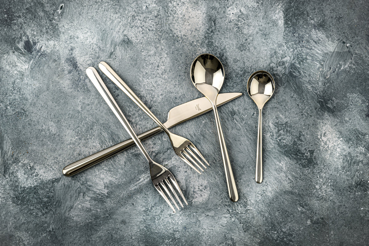 Mepra Linea Champagne Flatware Set 5-Piece 18/10 Stainless Steel 109322005