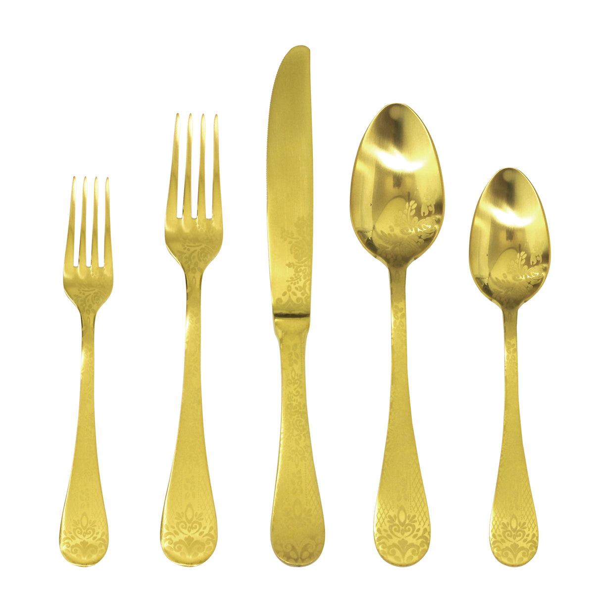 Mepra Casablanca Gold Luxury Flatware Set 5-Piece 18/10 Stainless Steel 1097CB22005