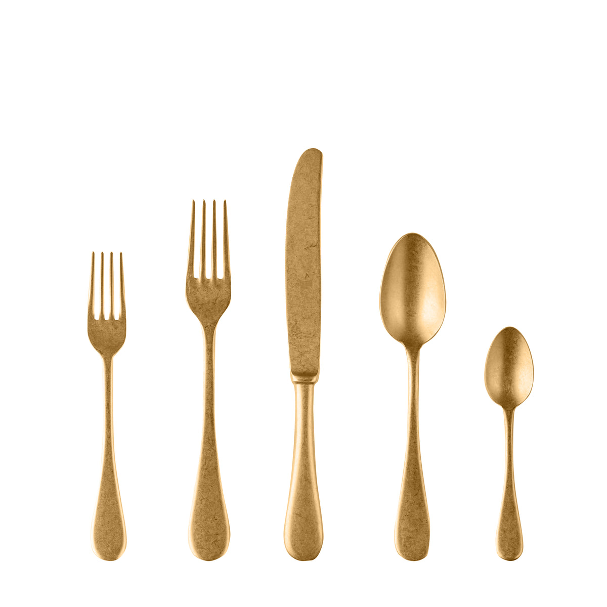 Mepra Vintage Flatware Set 5-Piece 18/10 Stainless Steel Gold Finish 1097VI22005