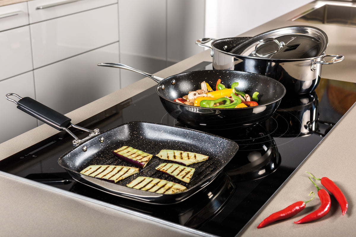 Mepra Glamour Stone Grill Pan 11" x 11" Non-Stick 18/10 Stainless Steel 302180