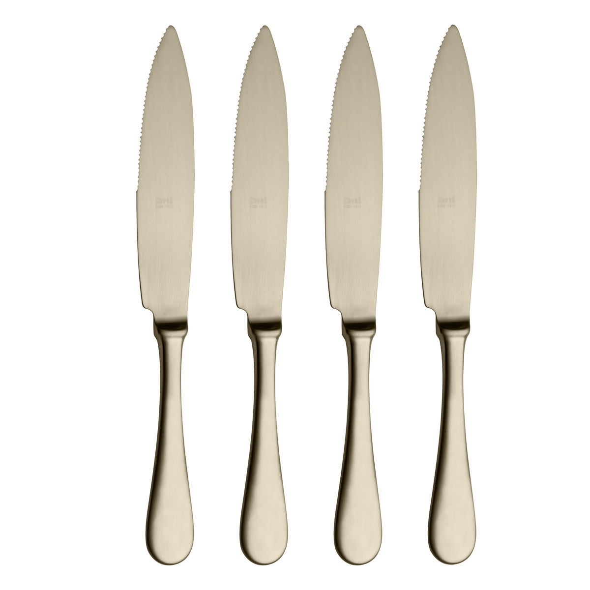 Mepra American Ice Champagne Steak Knife Set 4-Piece 18/10 Stainless Steel 10002244IC