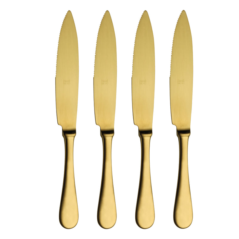 Mepra American Ice Oro (Gold) Steak Knife Set 4-Piece 18/10 Stainless Steel 1810002244OI