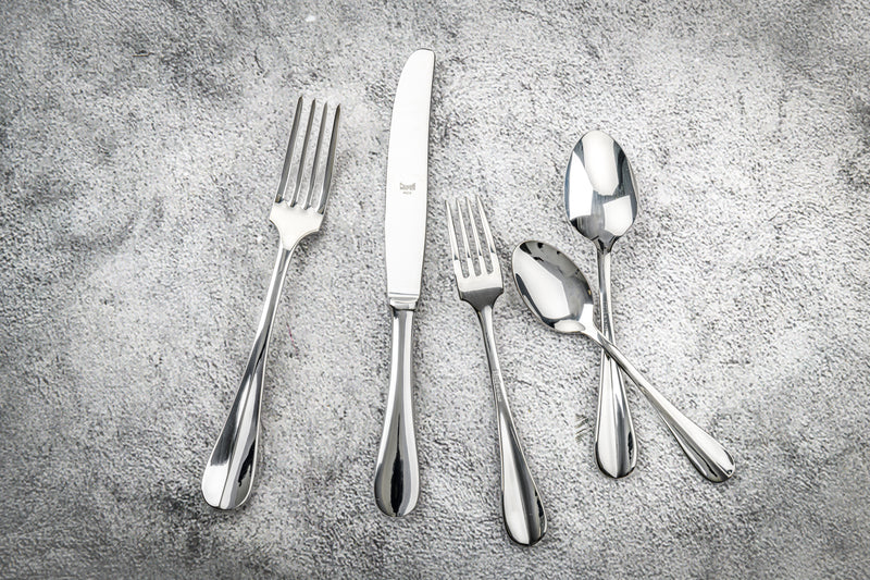 Mepra Roma Modern Mirror Flatware Set 5-Piece 18/10 Stainless Steel 101422005