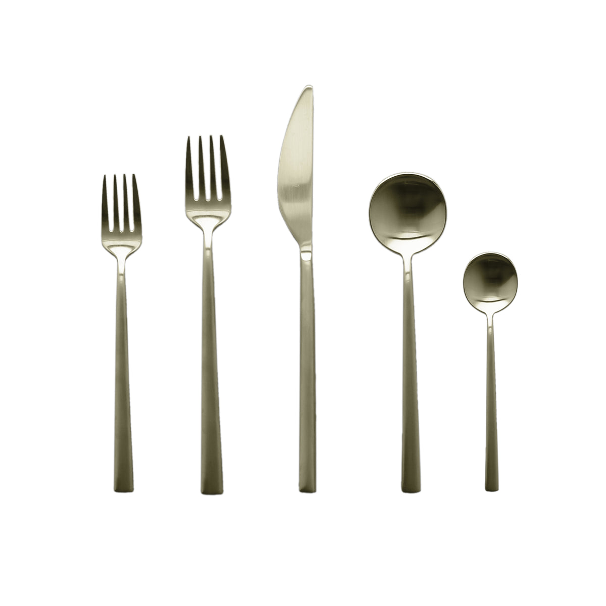 Mepra Movida Modern Ice Champagne Flatware Set 5-Piece 18/10 Stainless Steel 103722005IC