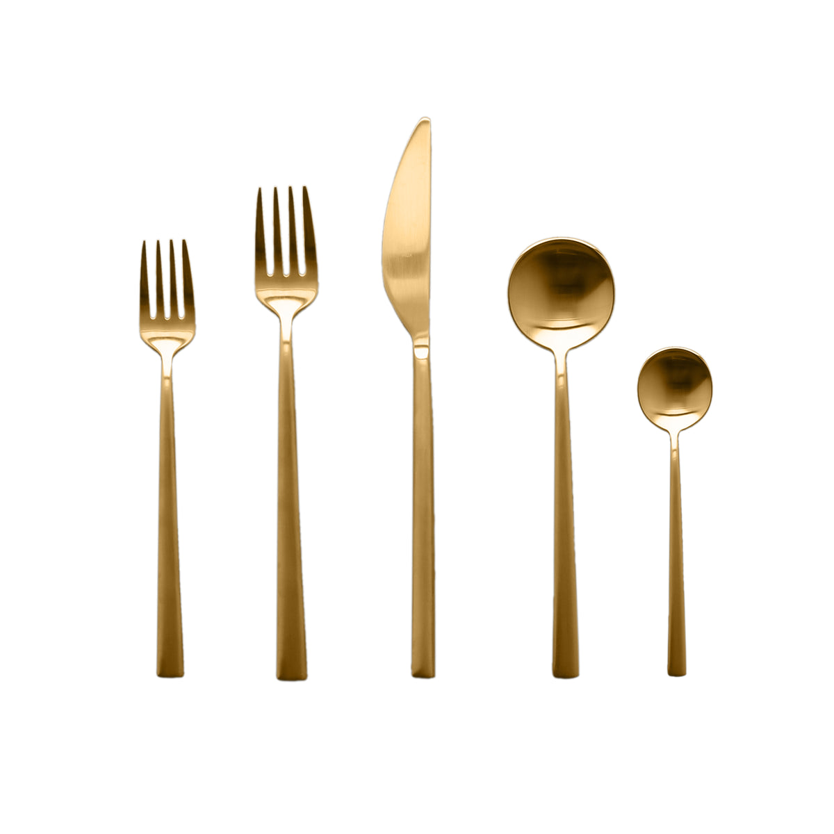 Mepra Movida Ice Oro Gold Flatware Set 5-Piece 18/10 Stainless Steel 103722005OI