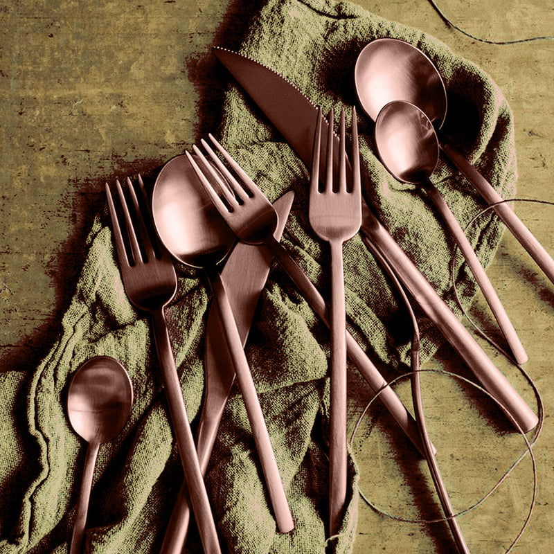 Mepra Due Modern Ice Bronze Flatware Set 5-Piece 18/10 Stainless Steel 104422005IB