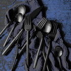 Mepra Due Ice Gold Black Flatware Set 5-Piece 18/10 Stainless Steel 104422005ION
