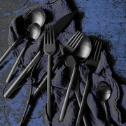 Mepra Due Ice Gold Black Flatware Set 5-Piece 18/10 Stainless Steel 104422005ION