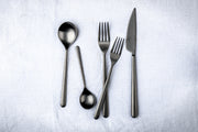 Mepra Linea Ice Gold Black Flatware Set 5-Piece 18/10 Stainless Steel 104822005ION