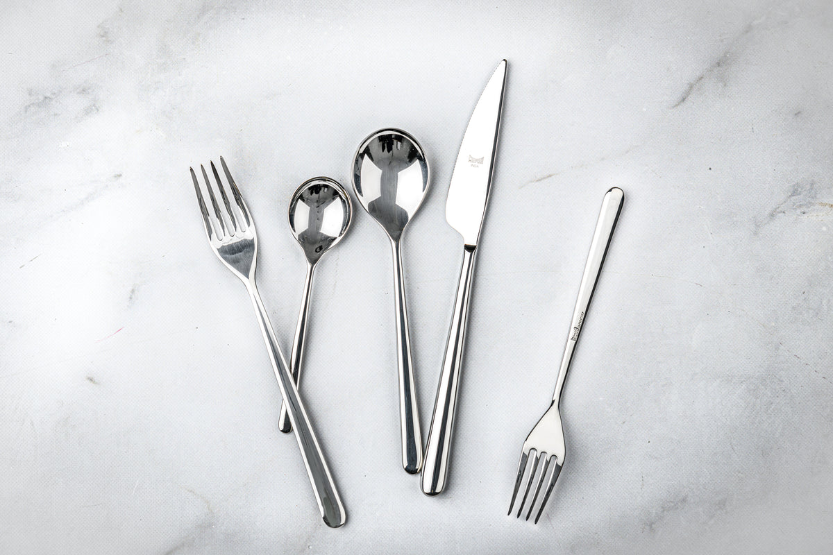 Mepra Linea Modern Flatware Set 5-Piece 18/10 Stainless Steel 104822005