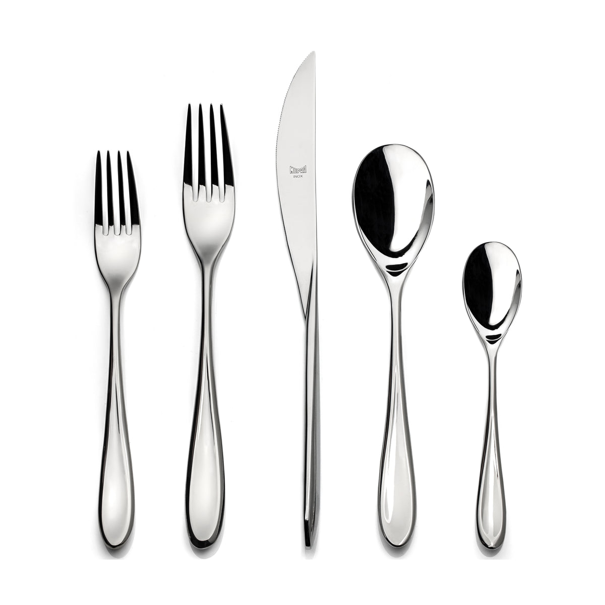 Mepra Forma Luxury Modern Flatware Set 5-Piece 18/10 Stainless Steel 104922005