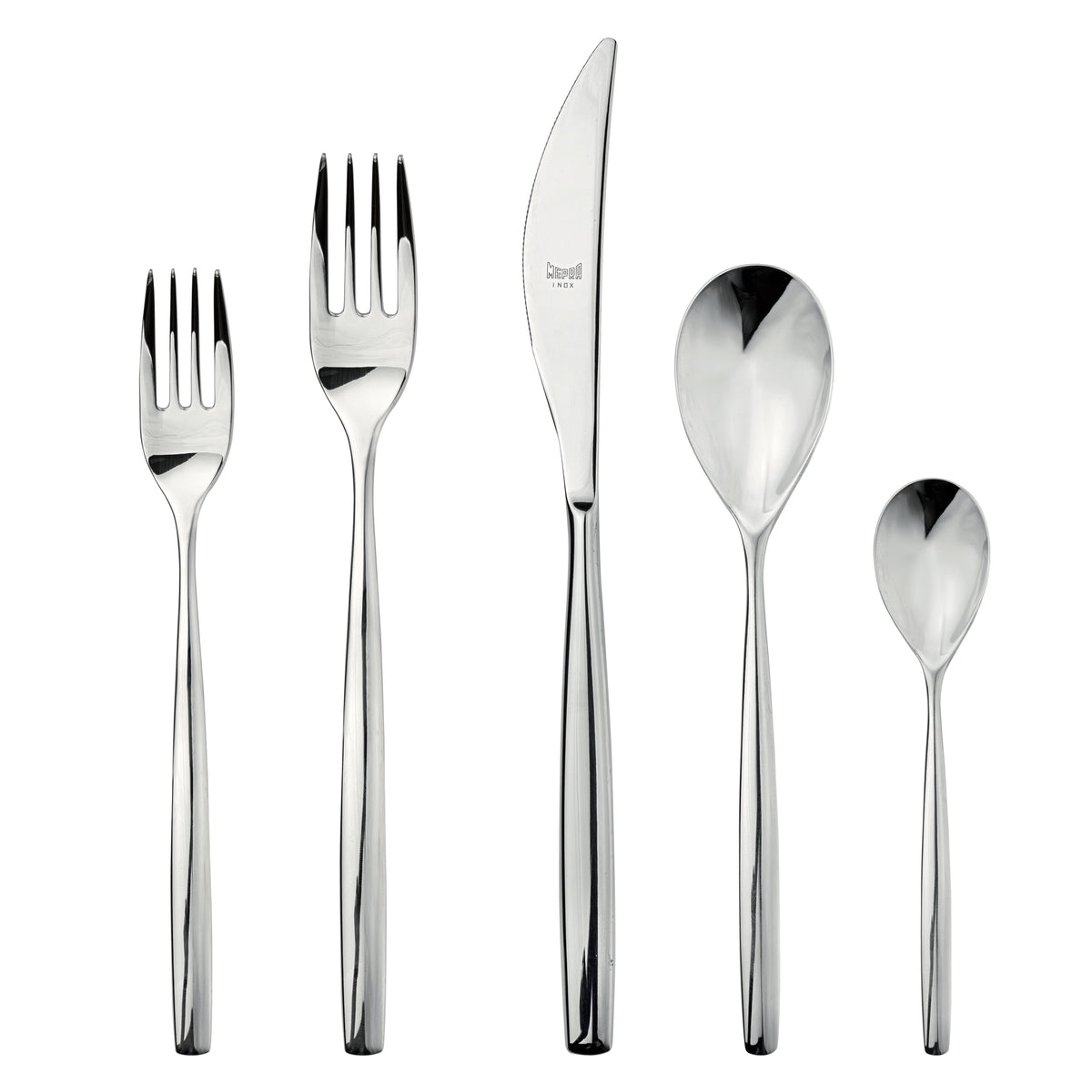 Mepra Stiria Everyday Modern Flatware Set 20-Piece 18/10 Stainless Steel 105422020