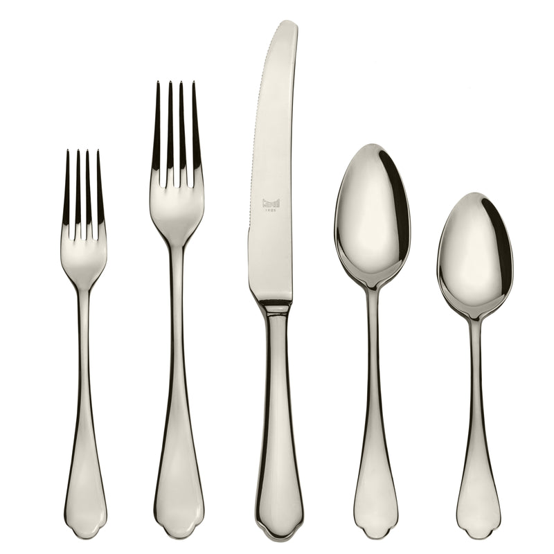 Mepra Dolce Vita Pewter Champagne Flatware Set 5-Piece 18/10 Stainless Steel 106422005PC