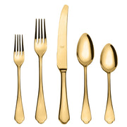 Mepra Dolce Vita Mirror Oro Gold Flatware Set 5-Piece 18/10 Stainless Steel 106422005O