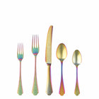 Mepra Dolce Vita Lux Pewter Rainbow Flatware Set 5-Piece 18/10 Stainless Steel 106422005PA