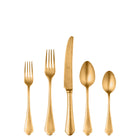 Mepra Dolce Vita Gold Flatware Set 5-Piece 18/10 Stainless Steel Pewter Oro Finish 106422005PO