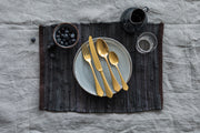 Mepra Dolce Vita Gold Flatware Set 5-Piece 18/10 Stainless Steel Pewter Oro Finish 106422005PO
