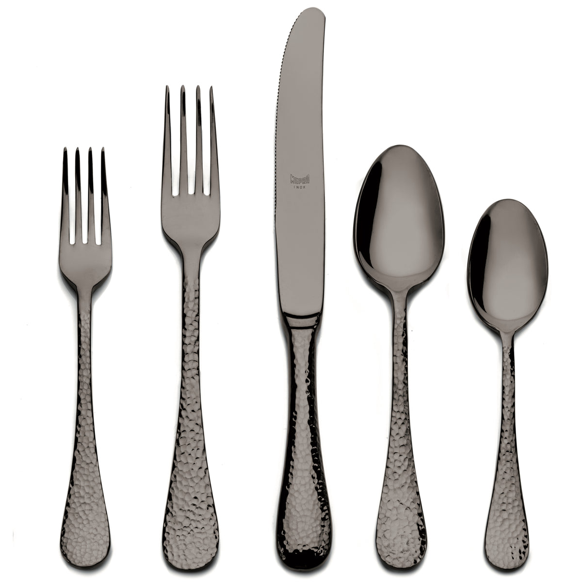 Mepra Epoque Gold Black Flatware Set 5-Piece 18/10 Stainless Steel 106822005ON
