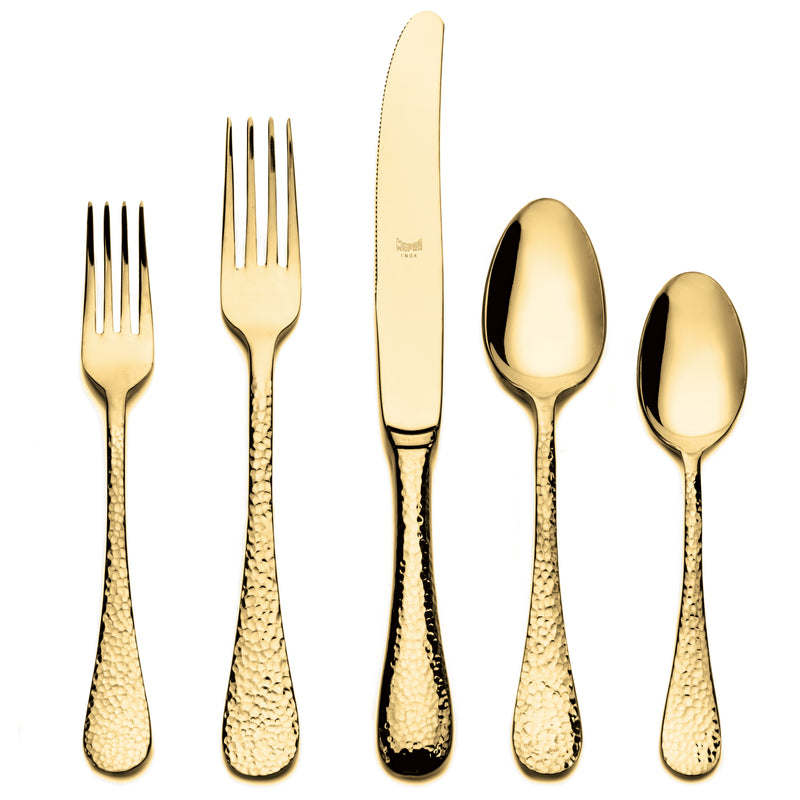 Mepra Epoque Oro Gold Luxury Flatware Set 5-Piece 18/10 Stainless Steel 106822005O