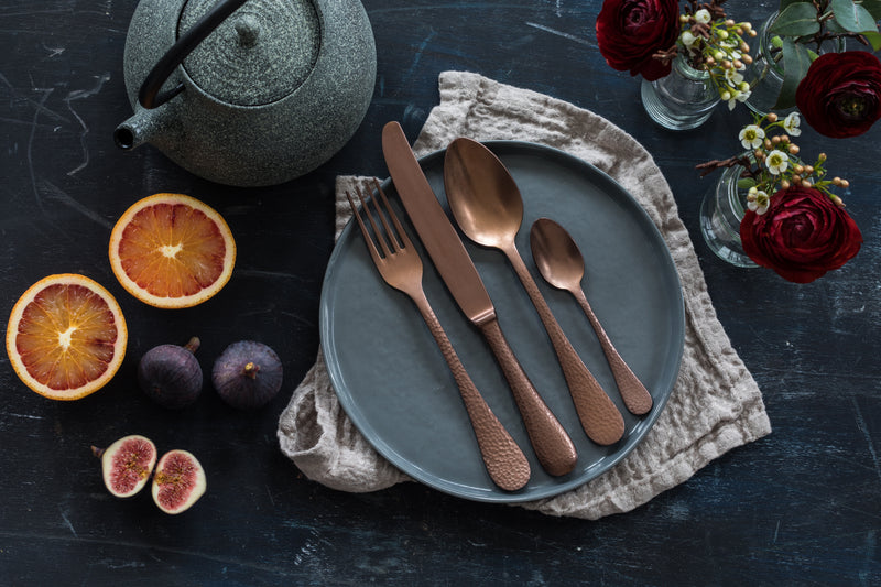 Mepra Epqoue Pewter Bronze Flatware Set 5-Piece 18/10 Stainless Steel 106822005PB