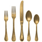 Mepra Epoque Gold Luxury Flatware Set 5-Piece 18/10 Stainless Steel Pewter Oro Finish 106822005PO