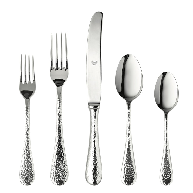 Mepra Italian Epqoue Mirror Flatware Set 5-Piece 18/10 Stainless Steel 106822005