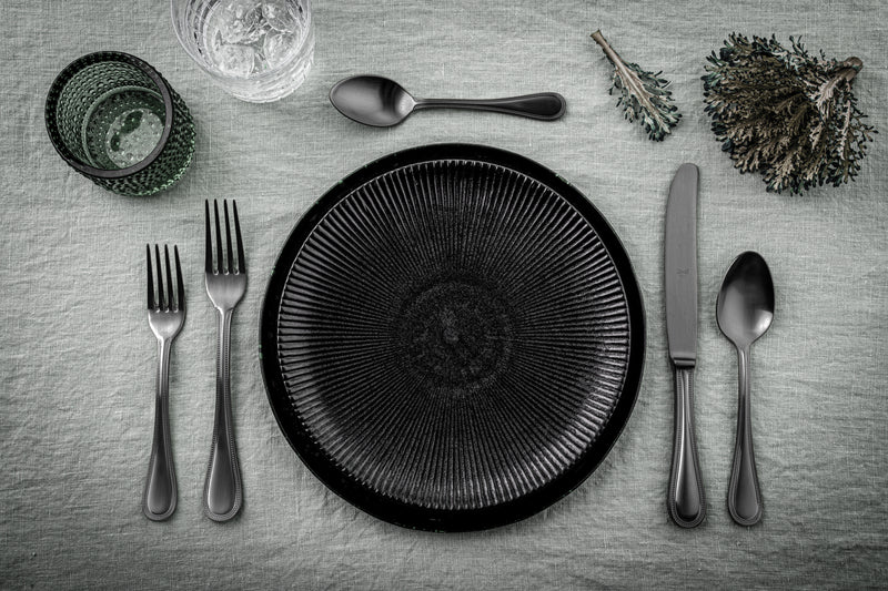 Mepra Perla Ice Gold Black Flatware Set 5-Piece 18/10 Stainless Steel 107622005ION
