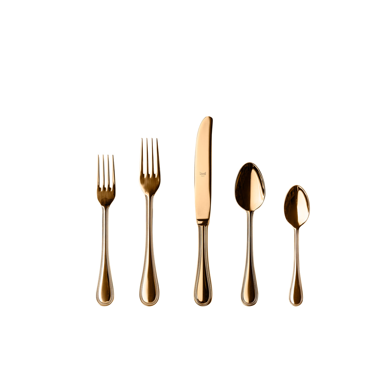 Mepra Perla Luxury Oro Gold Flatware Set 5-Piece 18/10 Stainless Steel 107622005O