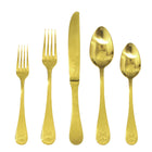 Mepra Casablanca Gold Luxury Flatware Set 5-Piece 18/10 Stainless Steel 1097CB22005