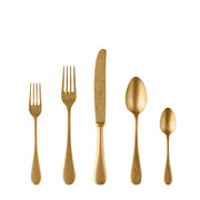 Mepra Vintage Flatware Set 5-Piece 18/10 Stainless Steel Gold Finish 1097VI22005