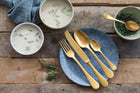 Mepra Vintage Flatware Set 5-Piece 18/10 Stainless Steel Gold Finish 1097VI22005