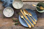 Mepra Vintage Flatware Set 5-Piece 18/10 Stainless Steel Gold Finish 1097VI22005