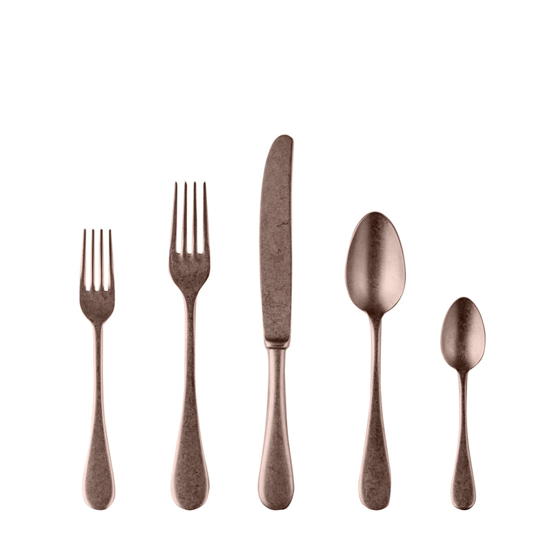 Mepra Vintage Bronze Flatware Set 5-Piece 18/10 Stainless Steel 1098VI22005