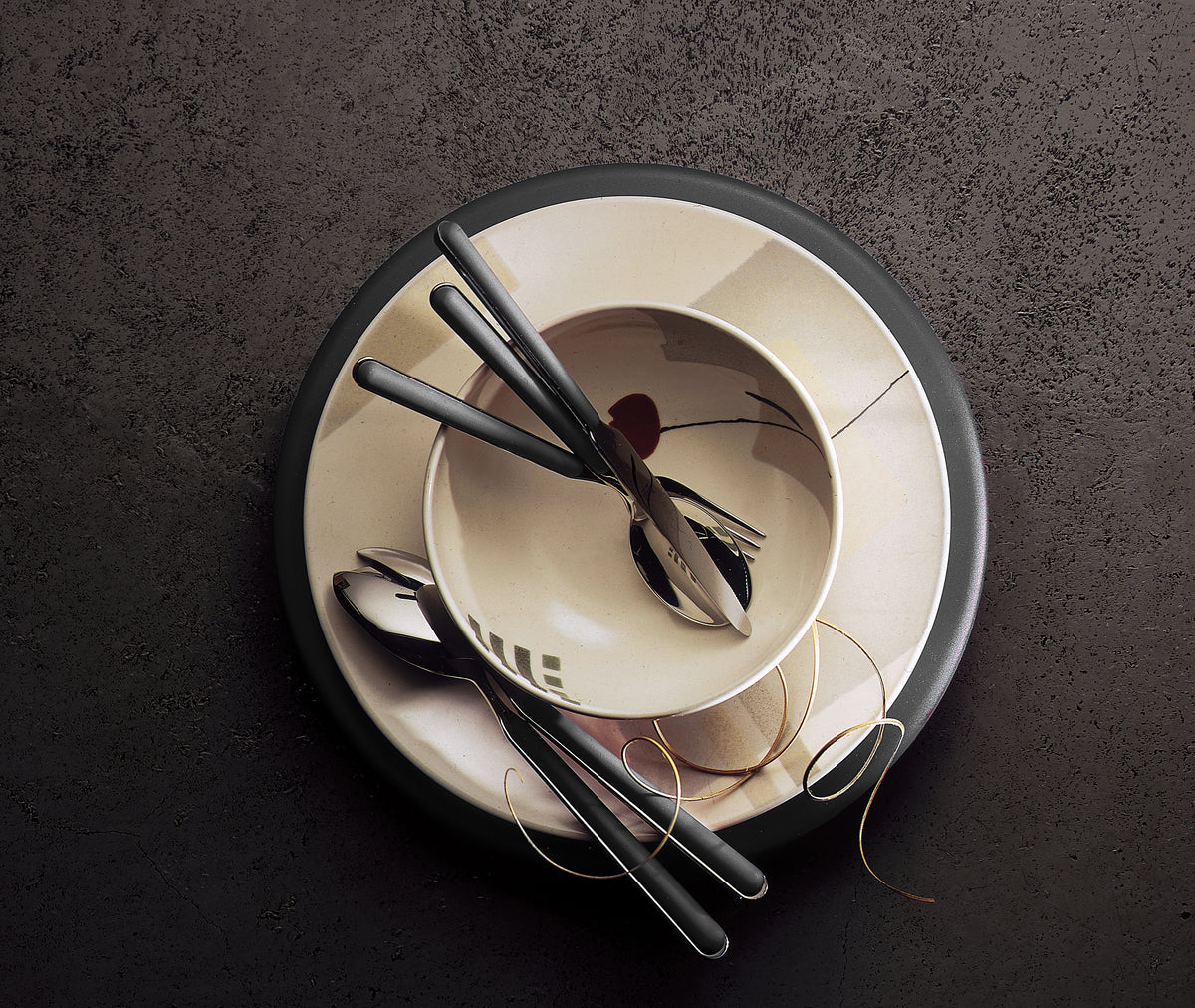 Mepra Fantasia Vicuna Light Brown Flatware Set 5-Piece 18/10 Stainless Steel 10I622005