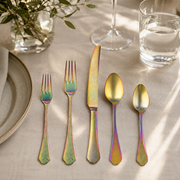 Mepra Dolce Vita Lux Pewter Rainbow Flatware Set 5-Piece 18/10 Stainless Steel 106422005PA