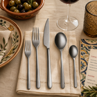 Mepra Linea Modern Ice Flatware Set 5-Piece 18/10 Stainless Steel 104722005