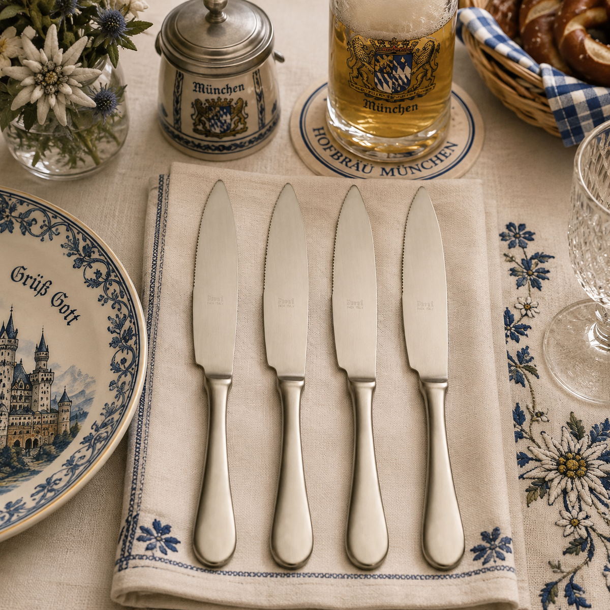 Mepra American Ice Champagne Steak Knife Set 4-Piece 18/10 Stainless Steel 10002244IC