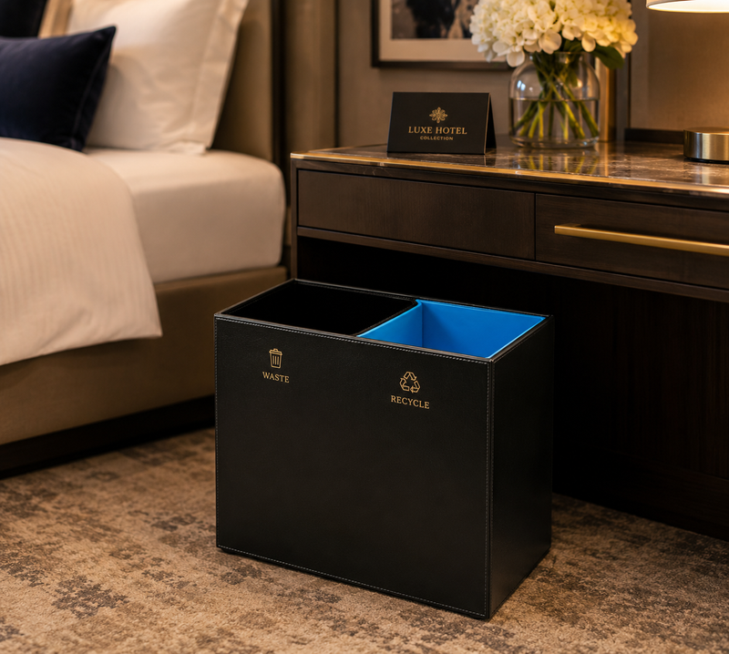 Guestroom Dual Recycle Wastebasket PL-WSR125